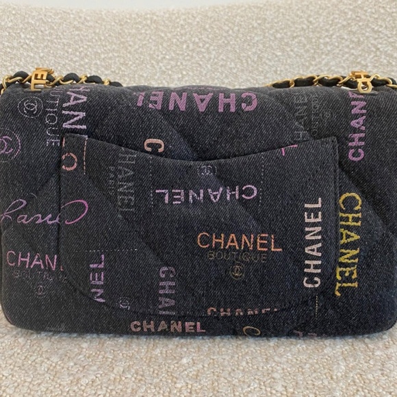 Authentic Chanel Medium Quilted Denim Mood Flap Bag - Picture 6 of 16